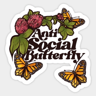 Anti Social Butterfly Sticker